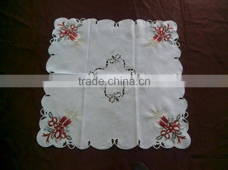 embroidered flower table cloth, home decorative table cloth