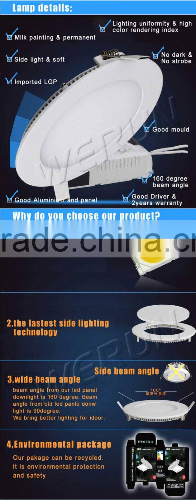 led panel light manufacturer high cost performance 3W 6W9W12W15W16W18W 25W led panel light