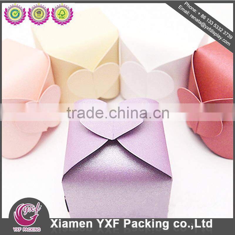 Custome design sky blue cardboard box gift packaing, gift paper box with white ribbon