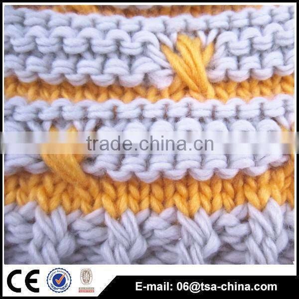 100%acrylic jacquard design winter knitted beanie hat for girl