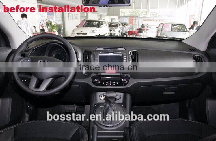 Automotive use car audio gps stereo dvd system FOR KIA SPORTAGE R with quad core high definition multi-touch screen,wifi, bt,dvr