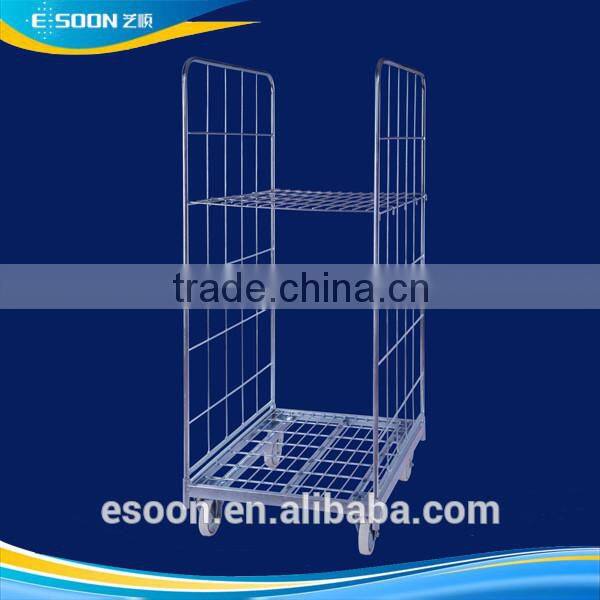 2-Tier Stainless Steel hand push roll trolley