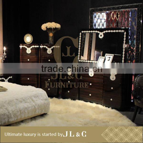 JB22-03 Bedside Table Alloy Silver Plating Border from JL&C Luxury Classic Home Furniture (China Supplier)