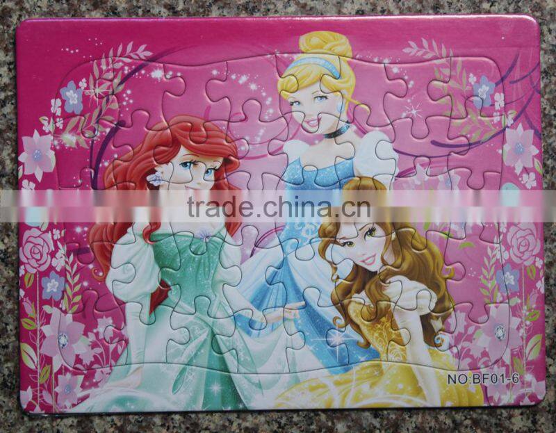 2016 hot sale eco-friendly high quality children A4 paper jigsaw puzzle