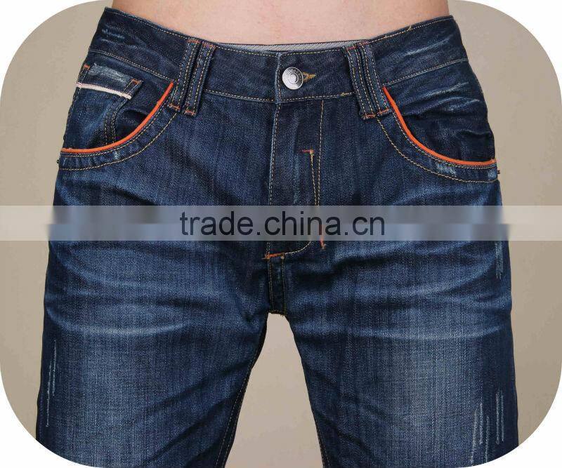 hot model latest design wrinkled straight jeans denim jeans