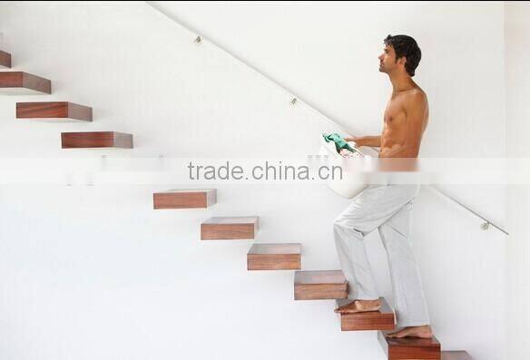 floating glass staircase,hot sale straight floating glass wood stairs