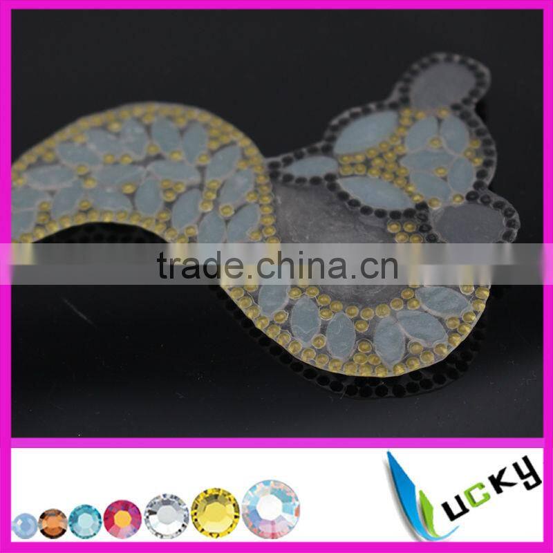 2014 new design animal fox shape hotfix rhinestone sticker