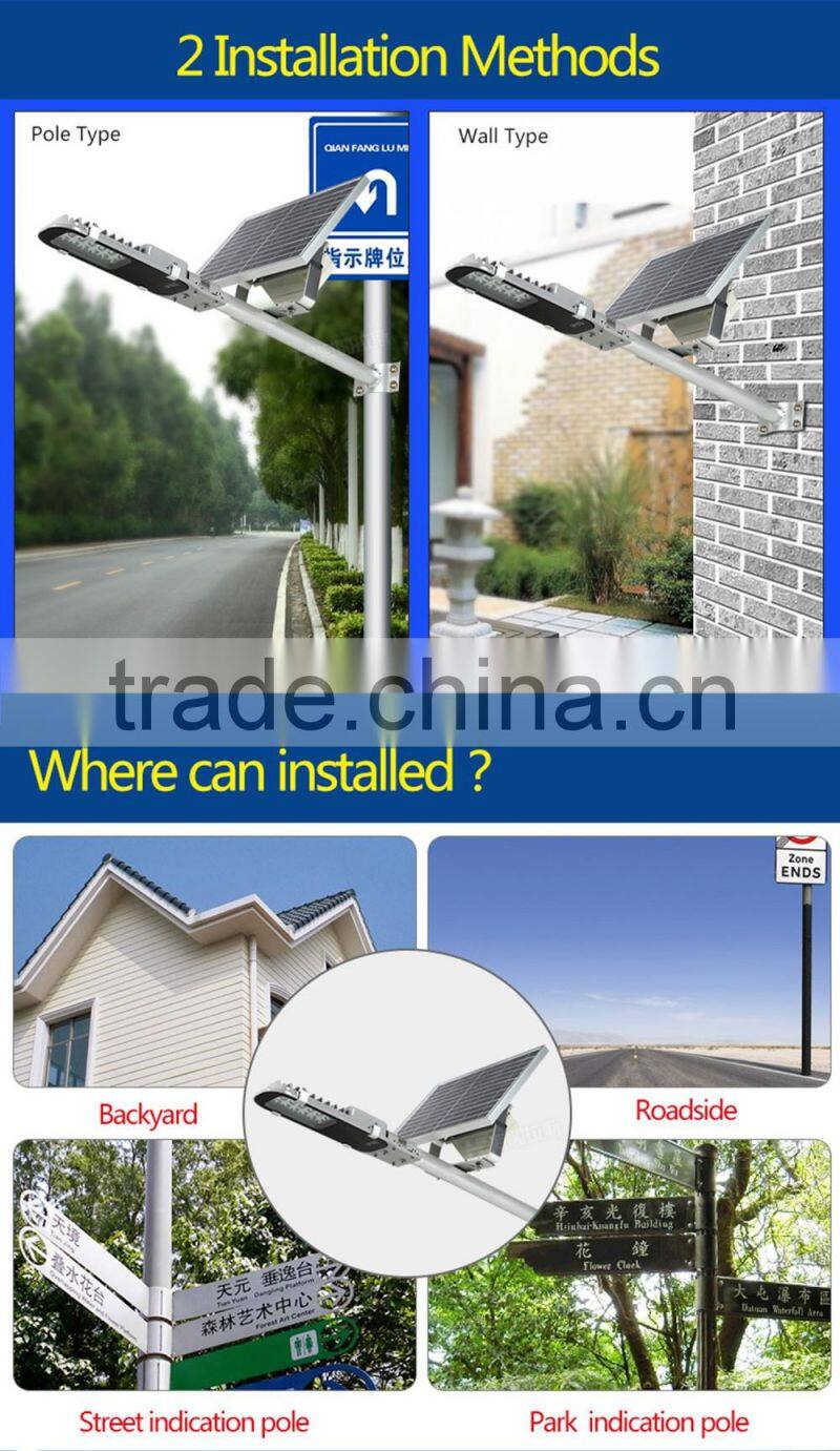 High Class Waterproof Rainproof IP65 12W LED Solar Light Street Lamp for Backyard Garden Park Road Lighting