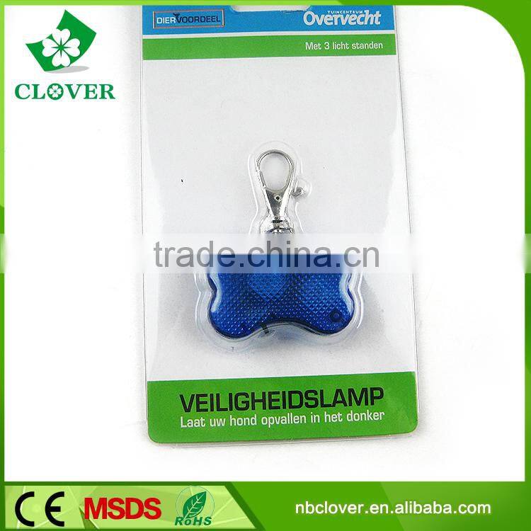 Bone shape pet 2 led flashlight plastic material led keychain