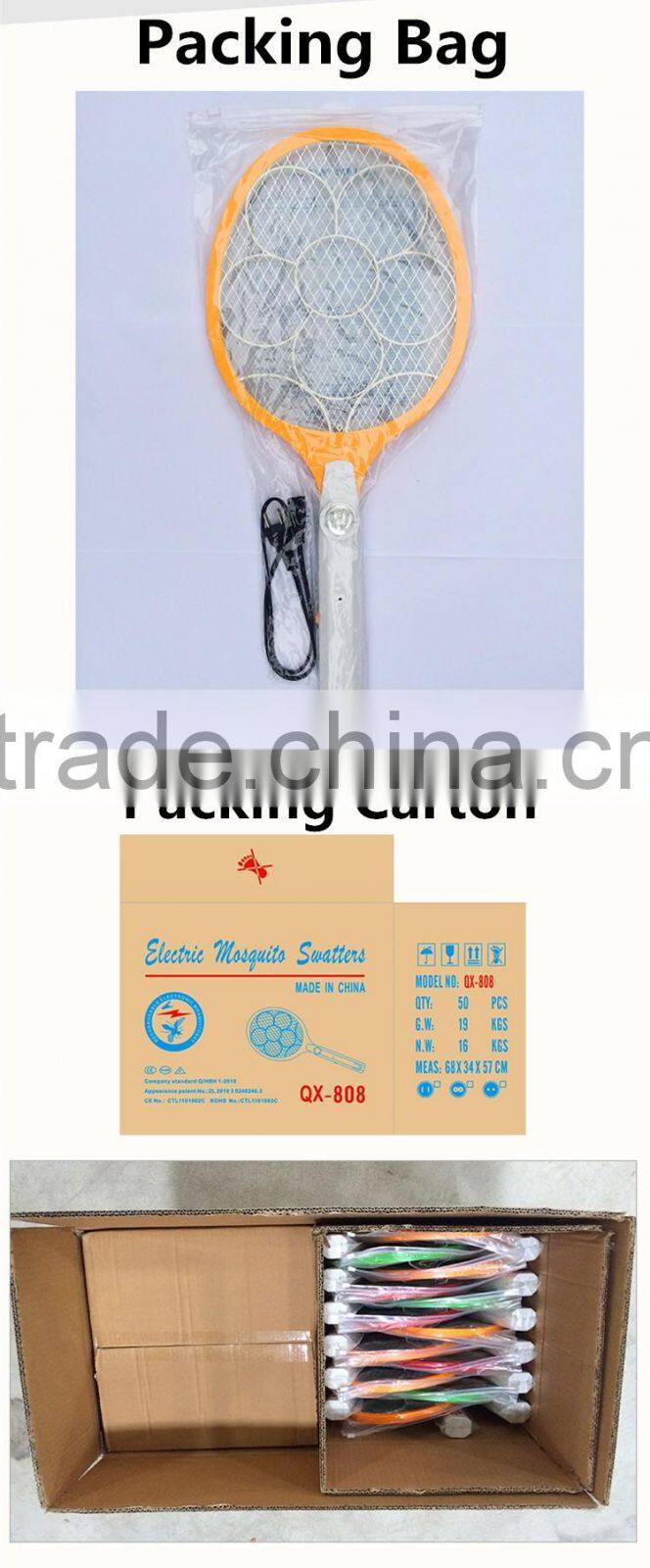 QX808USB-4 chaozhou electric factory best seller product free sample electric fly zapper racket
