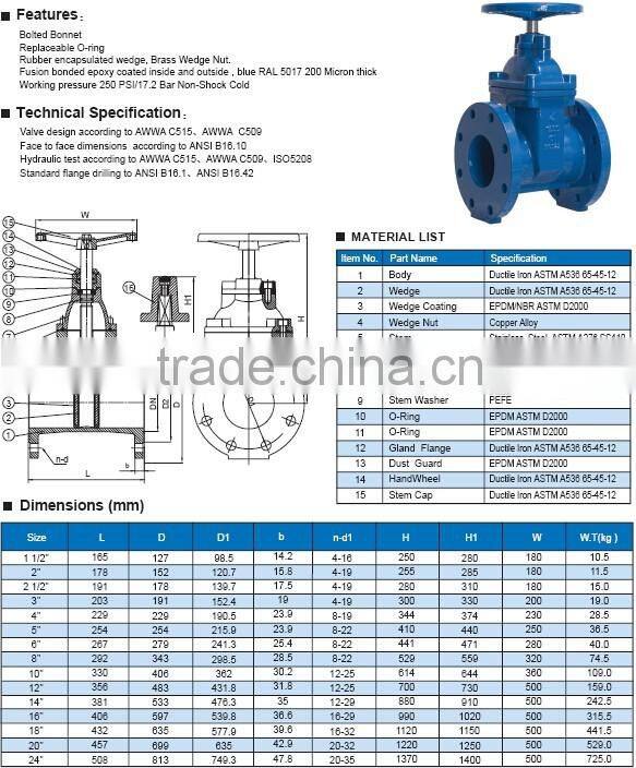awwa c509 gate valves