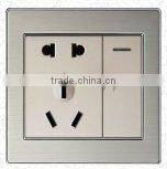 reset wall switch and socket , aluminium and stainless steel and PC panel