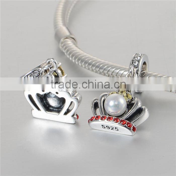 Crown Shape Designs Pearl Pendant For Girl Bracelet Jewelry