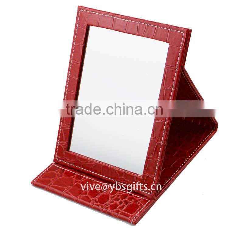 Black portable makeup mirror