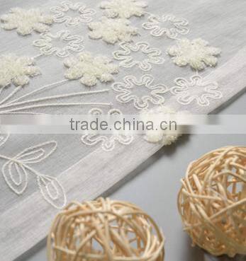 China Wholesale Flower Embroidery Designs White Voile Curtains