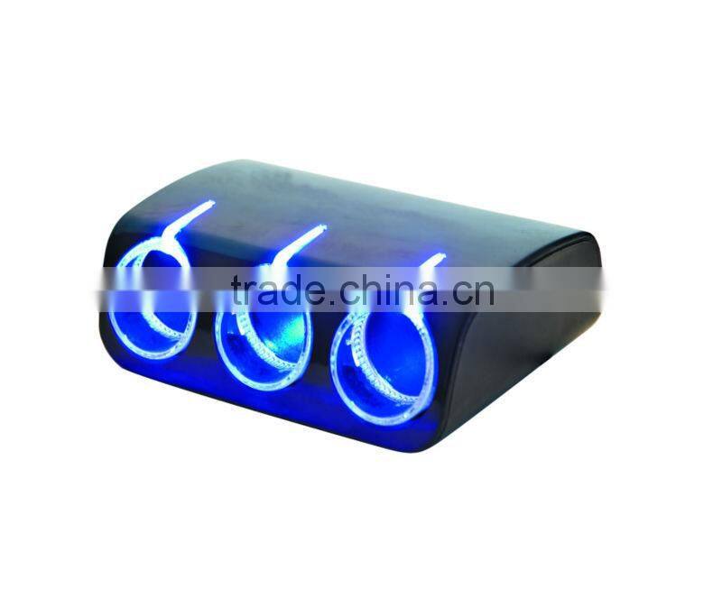 DC 12/24V 3 way sockets with USB and switch