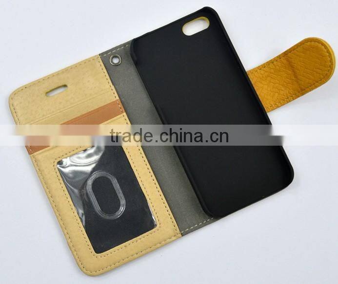 Mat Grain PU Leather Phone case for iphone 6 with Card Slots , Strap Holder and the Magnet Cover