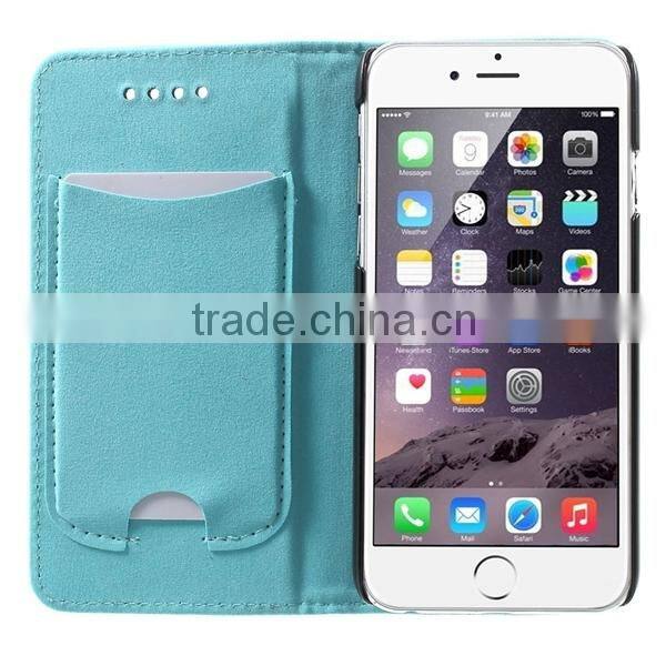 2015 Factory Price for iPhone 6 Leather case , Wallet Style Flip PU Leather Case for Apple iPhone 6