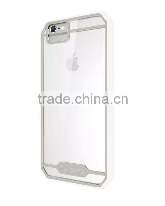 For Apple iPhone 6 Bumper Case, Fashion Hybrid Color Clear Hard Case with TPU Side Bumper Cover Case For Apple iPhone 6 4.7 5.5