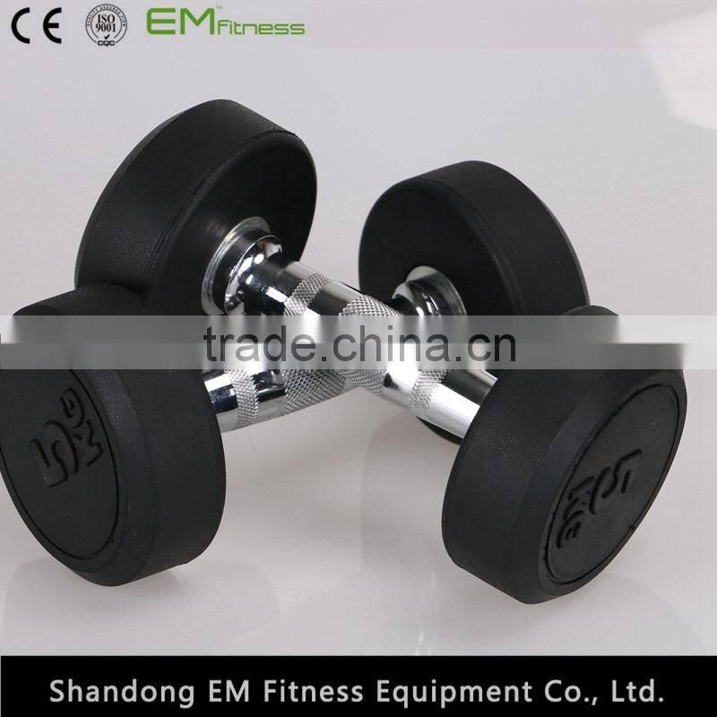 fixed black rubber dumbbell