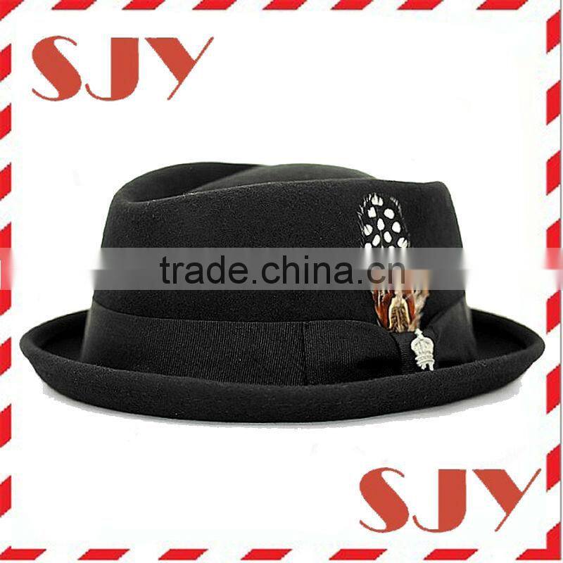 fashion wool felt bowler hat,classical unisex wool felt fedora hat