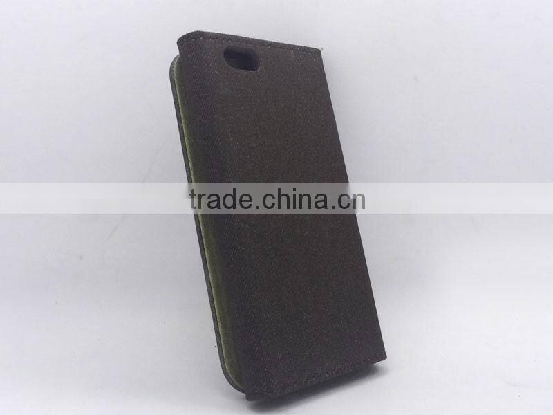 with ID card slot denim mobile phone leather flip cover case for oppo neo 7 a37