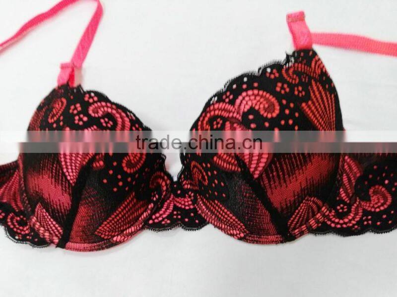 Sexy Women Embroidery Lace Lingerie Underwear Push-Up Brasexy Sponge Bra