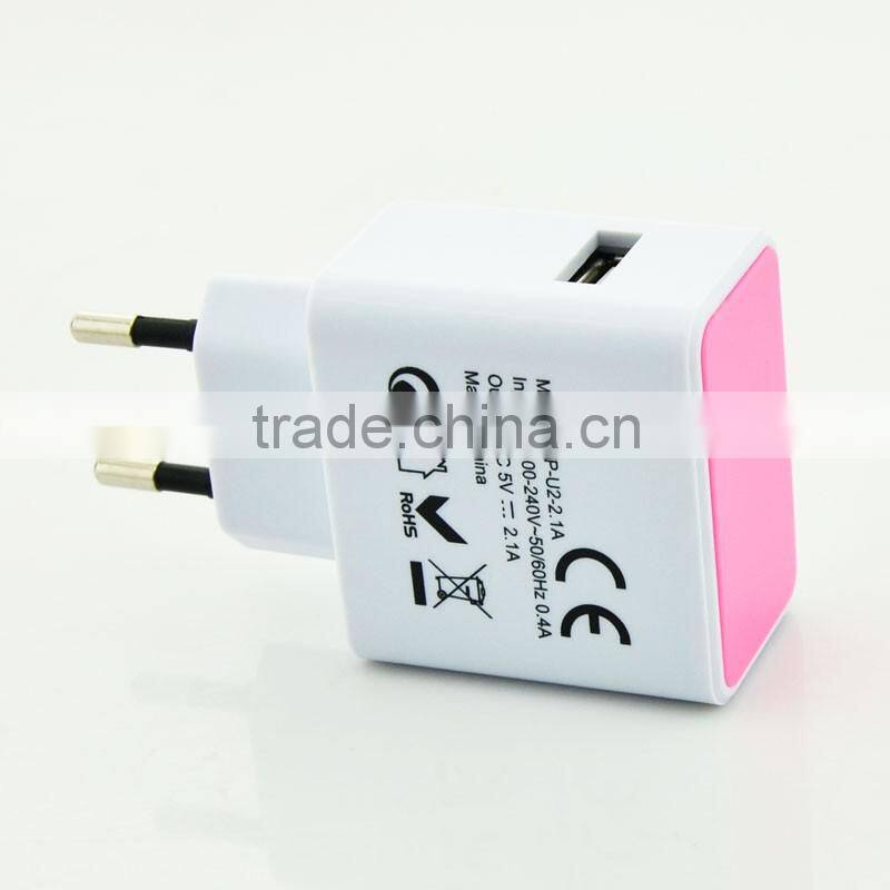 5V 1A Europe type high speed charging 2 pin Morocco USB charger