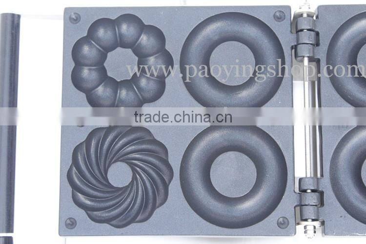 4pcs Commercial Use Non-stick 110v 220v Electric 10cm Flower Ring Cruller Donuts Machine