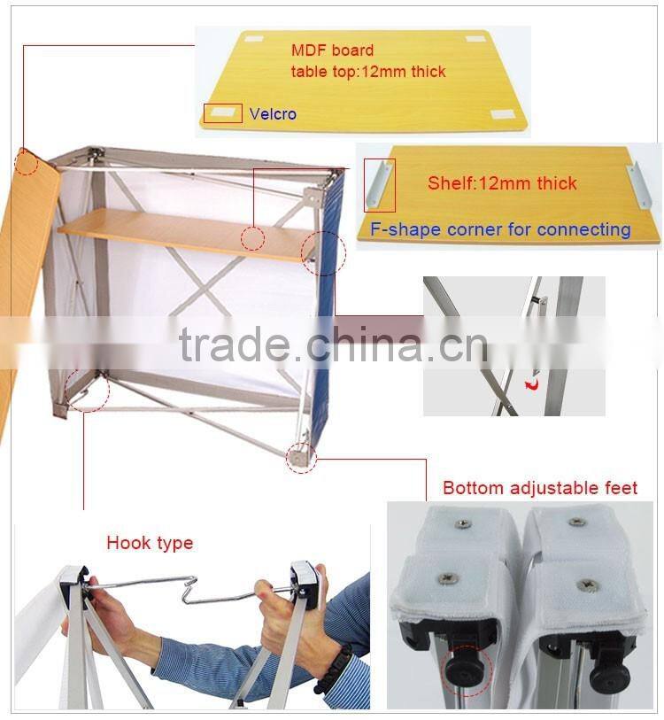 tool free assemble foldable aluminum display table