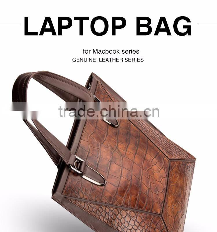 QIALINO new 2016 vintage leather briefcase leather man laptop bag for macbook air/pro 12 13