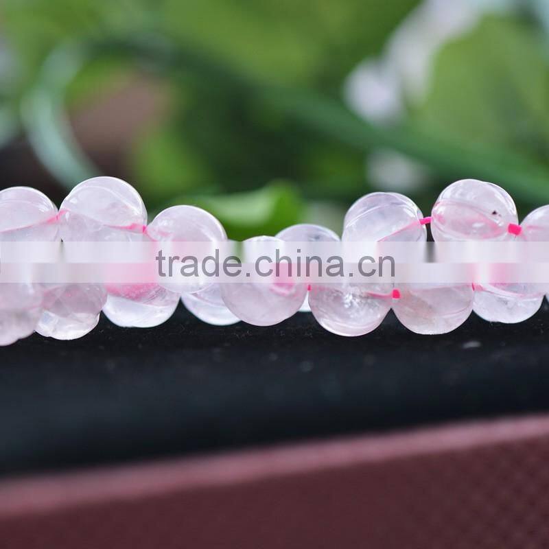 8mm 10mm 12mm 14mm pumpkin shaped jewelry gemstone sapcer beads natural rough rose quartz