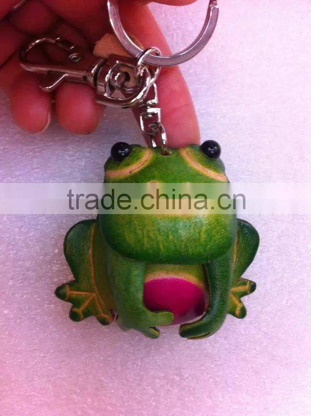 Wholesale promotion personal Handmade Soft leather animal key chain