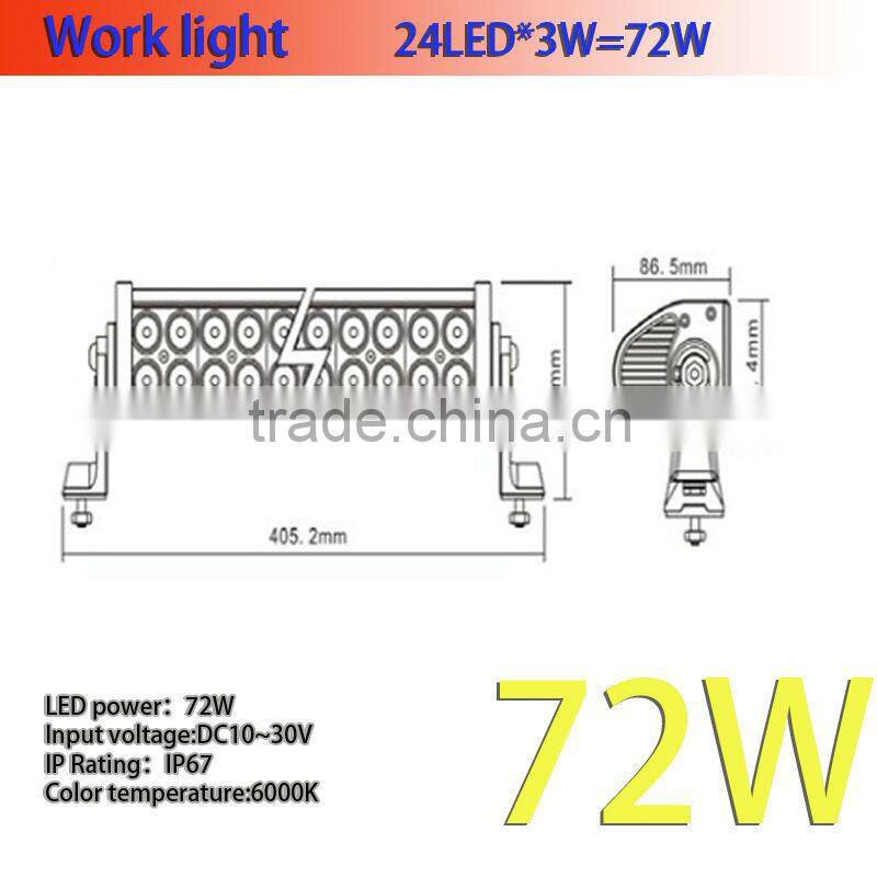 24LED 72W Hot Sell High Power Auto LED Work Light LED Light Bar