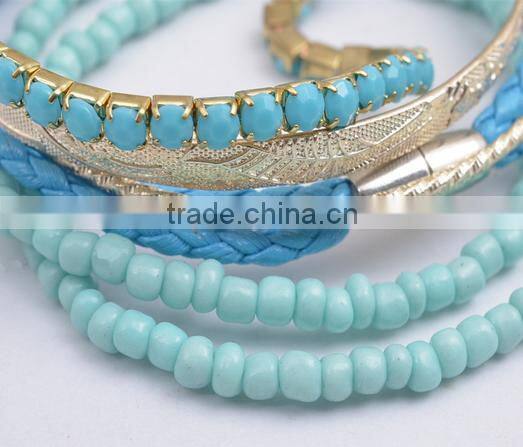 2016 Fashion hot Leather cord claw chains braided metal bracelets fashion bracelet