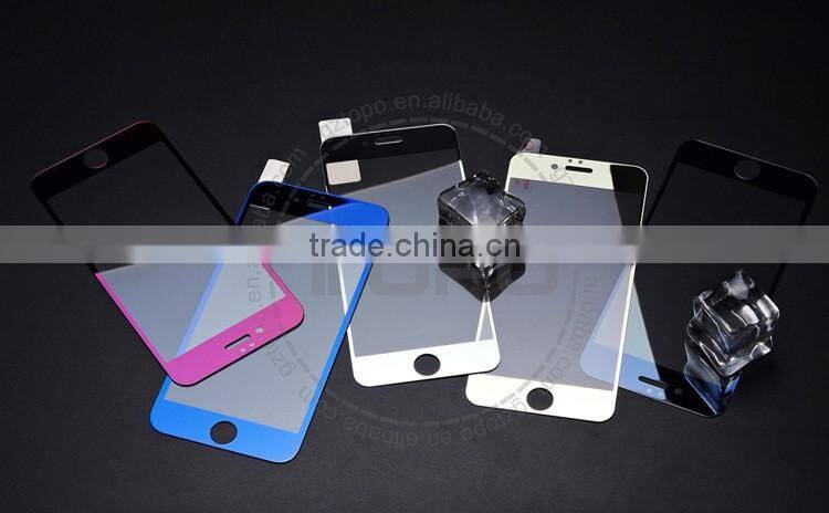 9H glass for iphone 6 multiple color Colored Mirror Tempered Glass Screen Protector film front and back for iphone 6 6s plus
