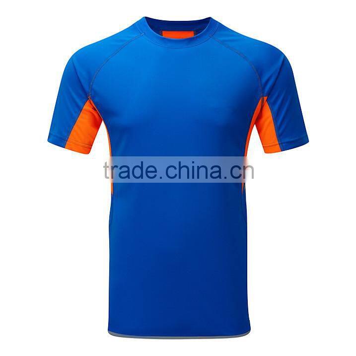 Breathable Plain Short Sleeve Crew Neck Basic Running Top