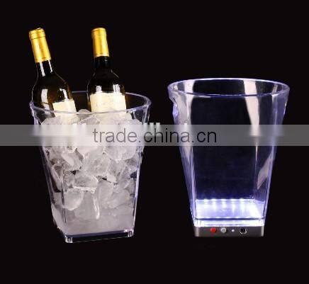 3.5L rechargeable plastic acrylic led ice bucket for beer promotion