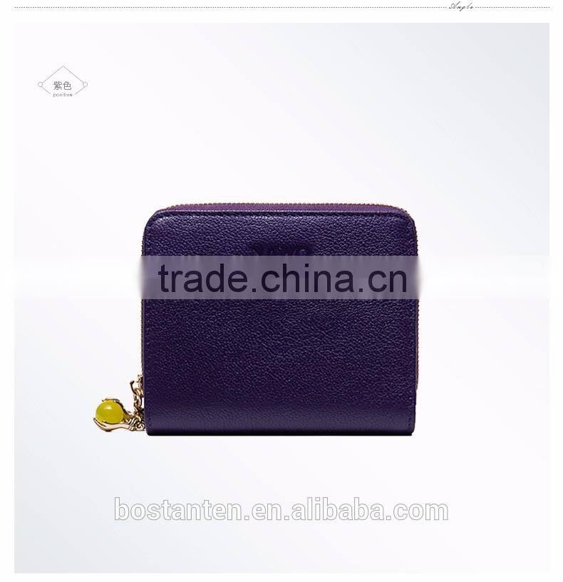customized hasp open wallet women genuine leather coin hand purse
