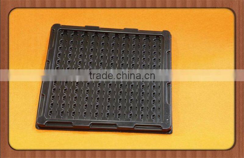 wholesale high quality luxury blister insert with flocking,PS flocking tray for personal care