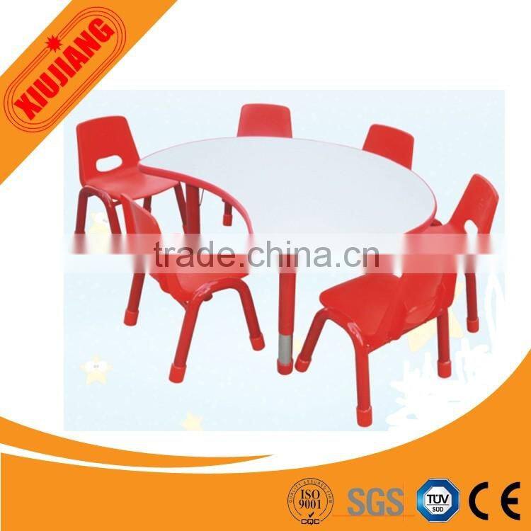 indoor various shapes plastic school desk and chair toys table for children