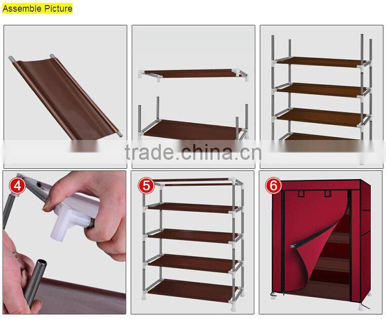 9 Tiers Front one door shoe storage with anti dusty fabric cover(FH-FR00709)