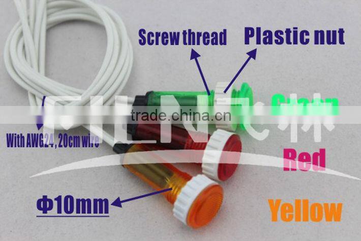 FILN 10mm plastic Green 220V, 100pcs per bag indication lamp