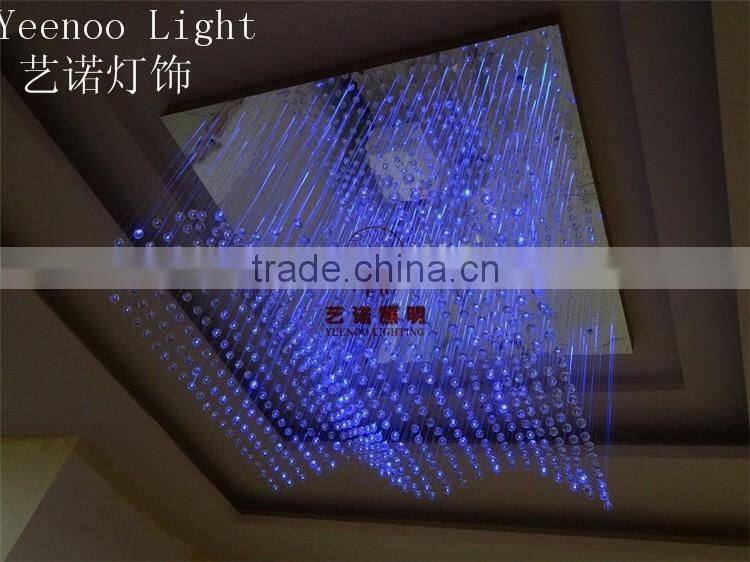 Fashionable fiber optic crystal ceiling light, fiber optic chandelier with RF remote control
