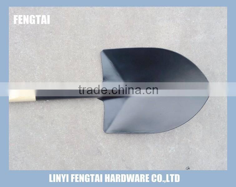 Spain T Wooden Handle Round Steel Shovel