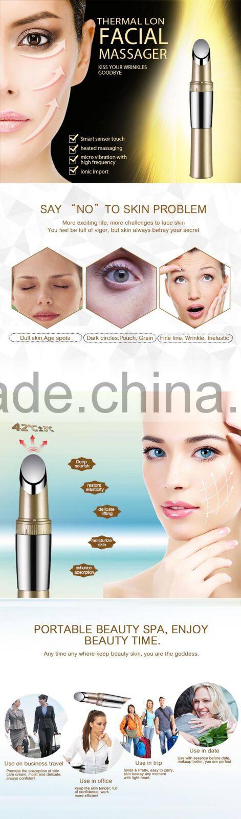 Popular vibrating portable Thermal lon Facial Massager