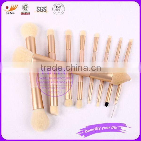 Fashionable 9 pcs double end makeup brush set