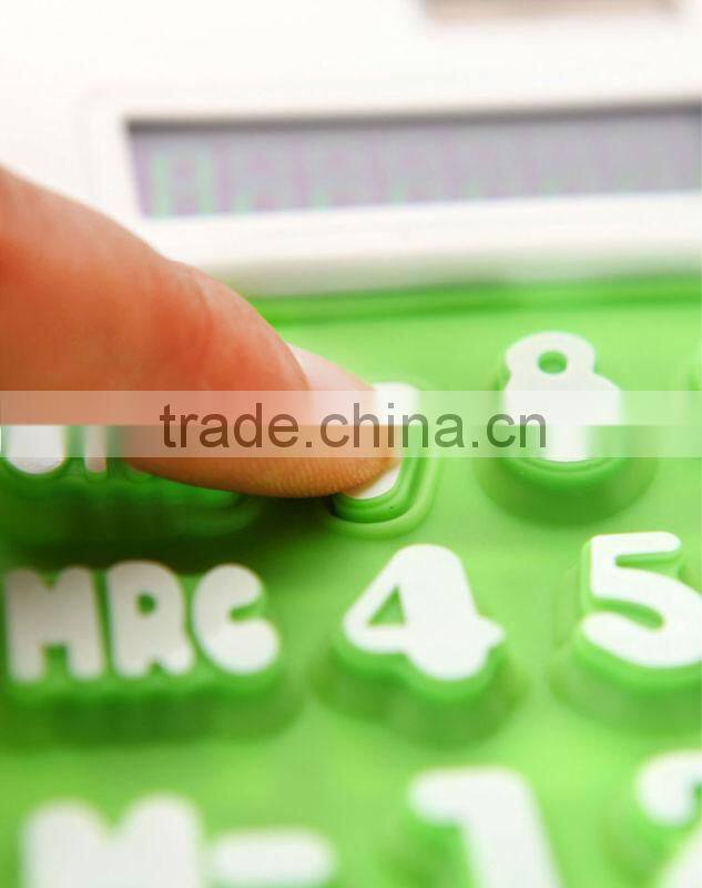 office&business promotional gifts silica gel 8 Digits waterproof Solar flexible Silicone soft rubber calculator