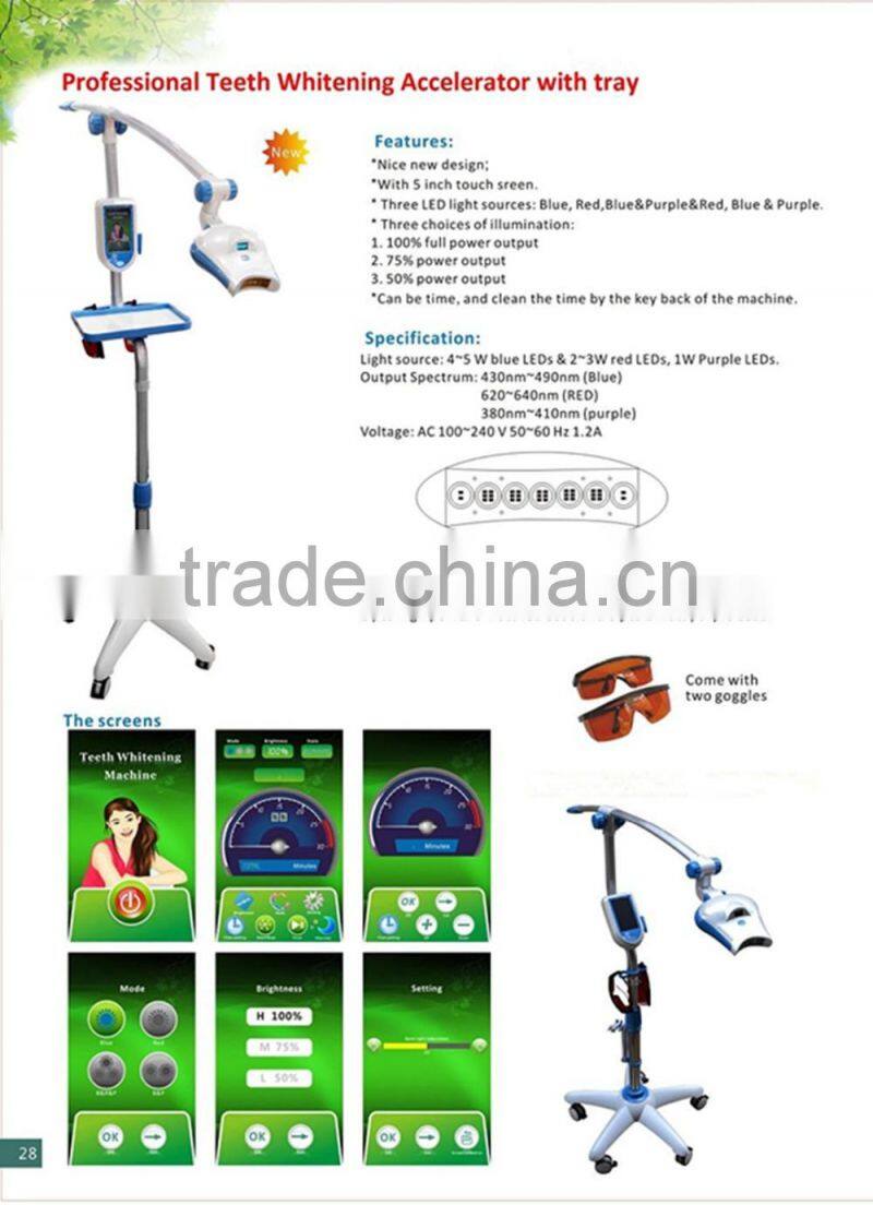 Mobile LED Light Tooth Whitening Machine with Two Free Goggles & Tray