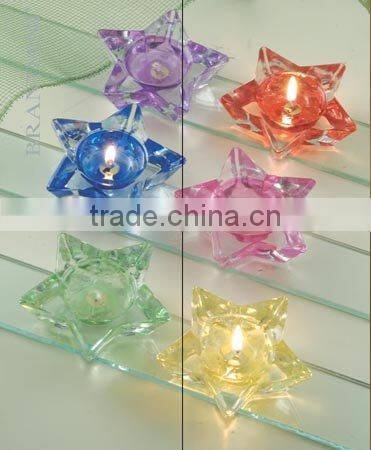 five-pointed star glass candle holder